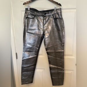 Silver Metallic Foil Jeans